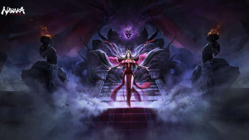 Uma misteriosa personagem bruxa, inspirada no videojogo Naraka: Bladepoint, com elementos... 8K