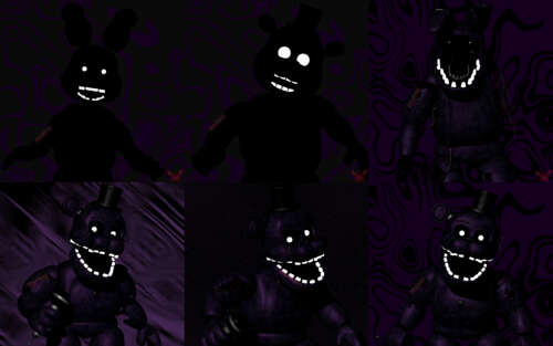Shadow Freddy e Shadow Bonnie, personagens da série de jogos Five Nights at Freddy's. 7680x4800