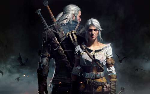 Ciri e Geralt de Rívia, de The Witcher 3: Wild Hunt. 7680x4800
