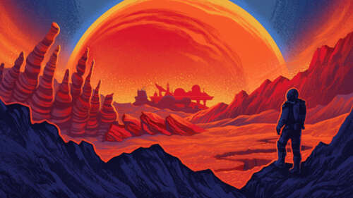 Um plano cinematográfico em close-up de um astronauta, vestido com um fato espacial... 8K