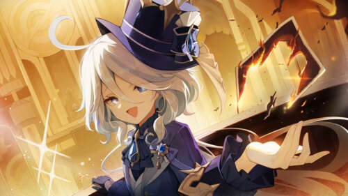 Um belíssimo retrato de Furina, de Genshin Impact. 8K