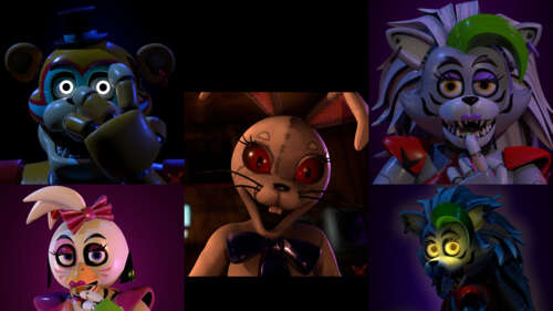 Glamrock Freddy e Vanny, do videojogo Five Nights at Freddy's: Security Breach. 8K