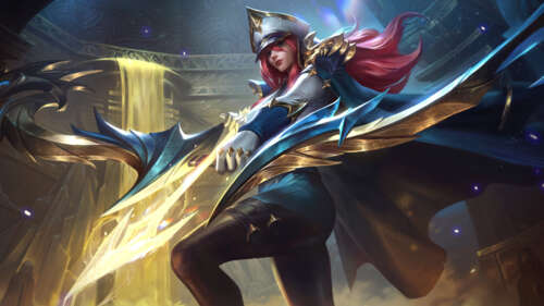 Um retrato de Ashe, a Arqueira Glacial, do videojogo League of Legends. 8K