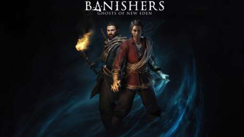 Os personagens Red e Antea, do jogo Banishers: Ghosts of New Eden, estão em um ambiente... 8K