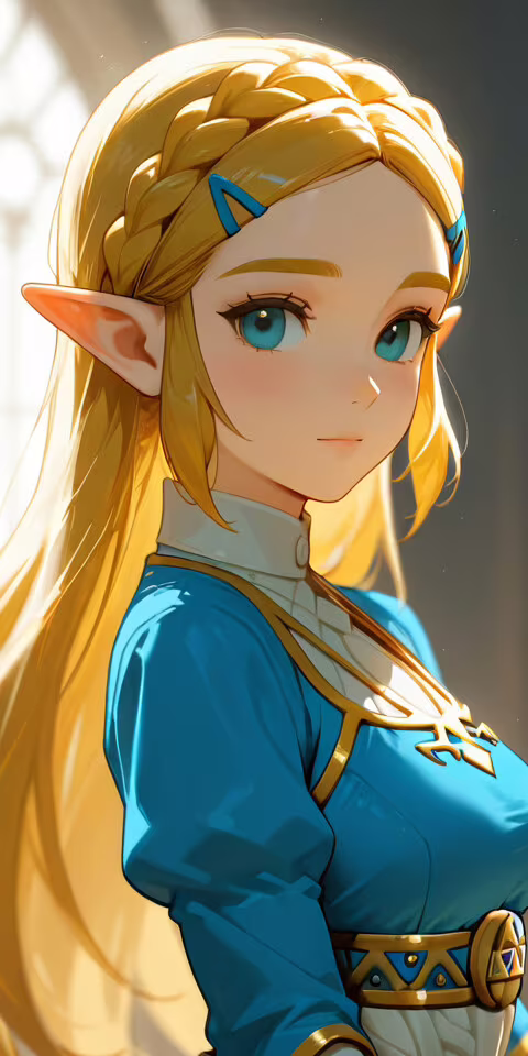 Uma ilustração no estilo anime da Princesa Zelda, da série The Legend of Zelda. Ela... Alcatel 1 2021