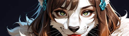 Um retrato detalhado de uma leoparda antropomórfica chamada Zinx, com longos cabelos...