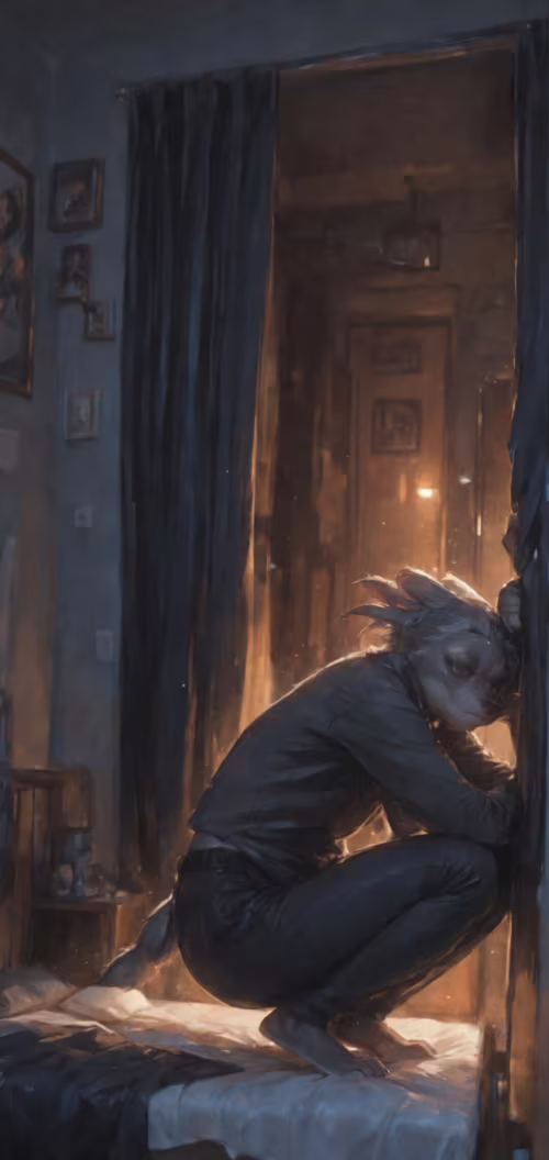 Uma ilustração de corpo inteiro de uma raposa antropomórfica, do sexo feminino, com... Motorola G7 Power