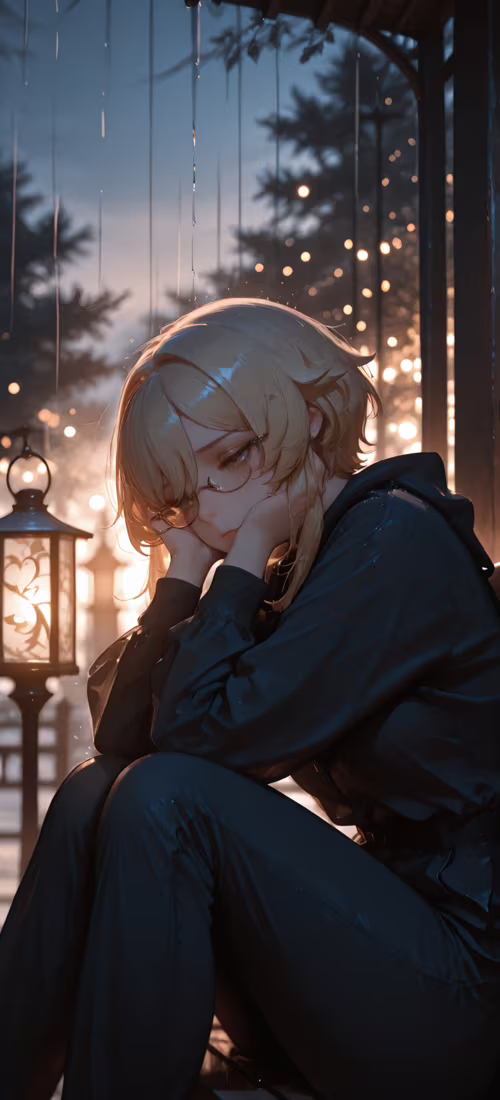 Uma rapariga de cabelo loiro, com óculos, que se identifica como Lumine, de Genshin...