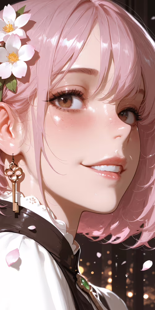 Um retrato digital em close-up de Neopolitan, personagem da série RWBY, uma jovem... Alcatel 1X 2019
