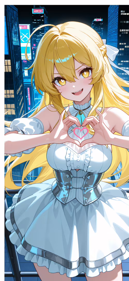 A personagem de anime Shokuhou Misaki, com longos cabelos loiros e um vestido branco,... Apple iPhone 15 Pro