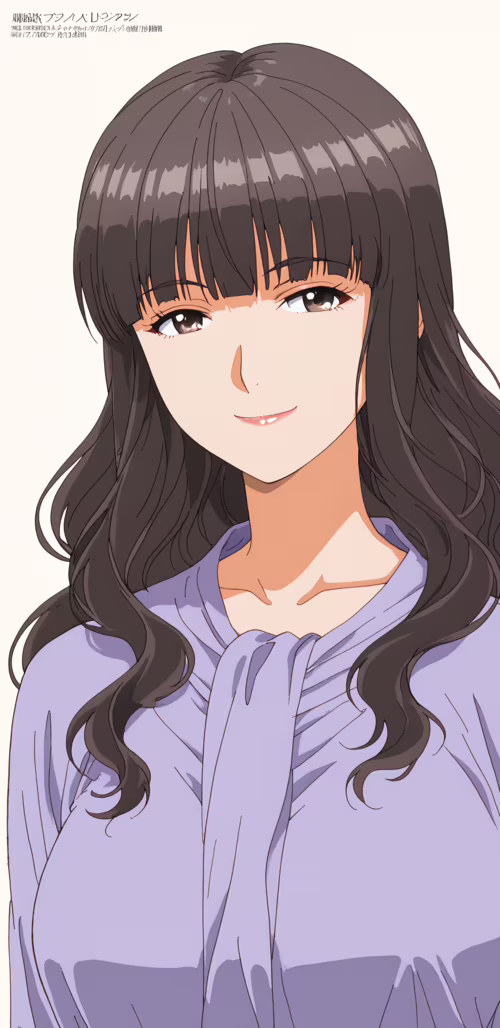 Um retrato de corpo superior de Shihoko Fujimiya, da série «More Than a Married Couple,... Samsung Galaxy J4 Core