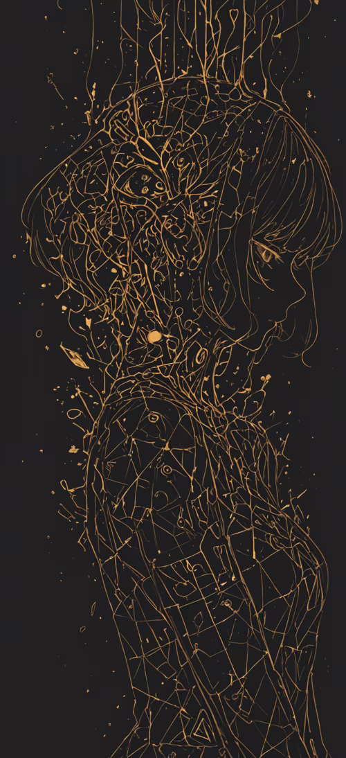 Uma obra de arte abstrata moderna que retrata Rei Ayanami, de Neon Genesis Evangelion,... Honor Magic6 Pro