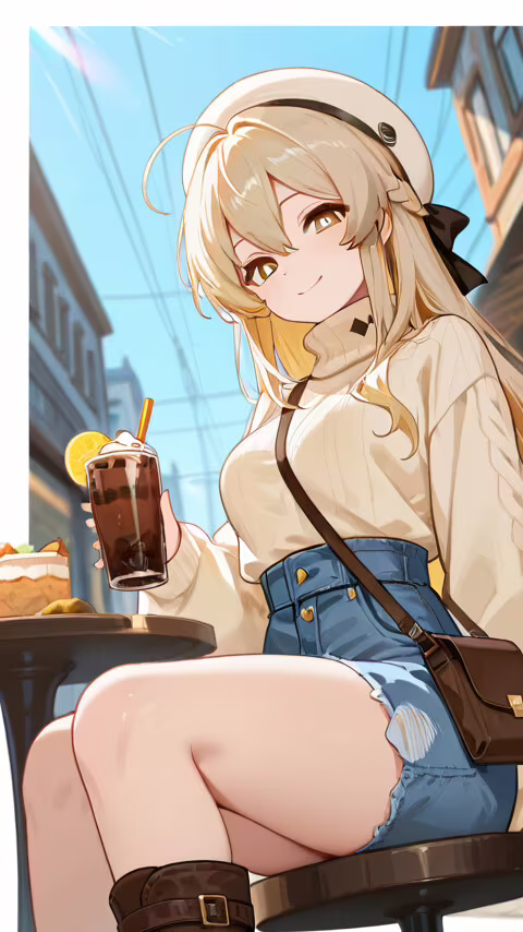 Lumine, de Genshin Impact, uma linda personagem de anime com longos cabelos loiros,... TP-Link Neffos C5L