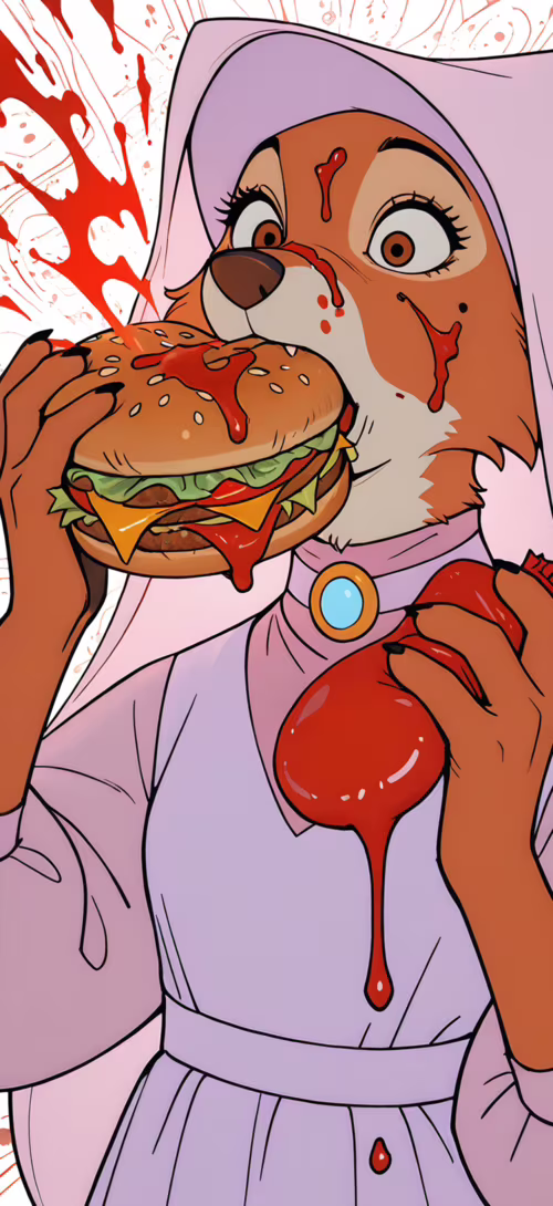 Uma ilustração de Lady Marian, a raposa do filme «Robin Hood» da Disney, com uma... Motorola G7 Power