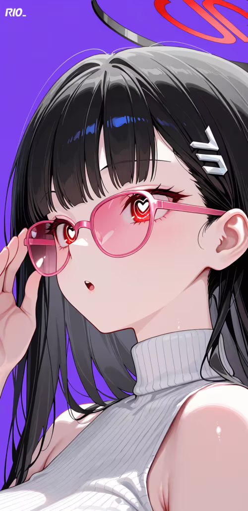 Uma personagem de anime, uma rapariga de longos cabelos pretos, identificada como...