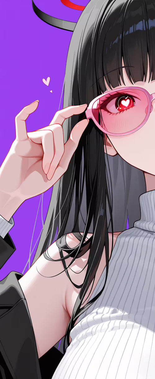 Uma personagem de anime, uma rapariga de longos cabelos pretos, identificada como... Samsung Galaxy Z Flip