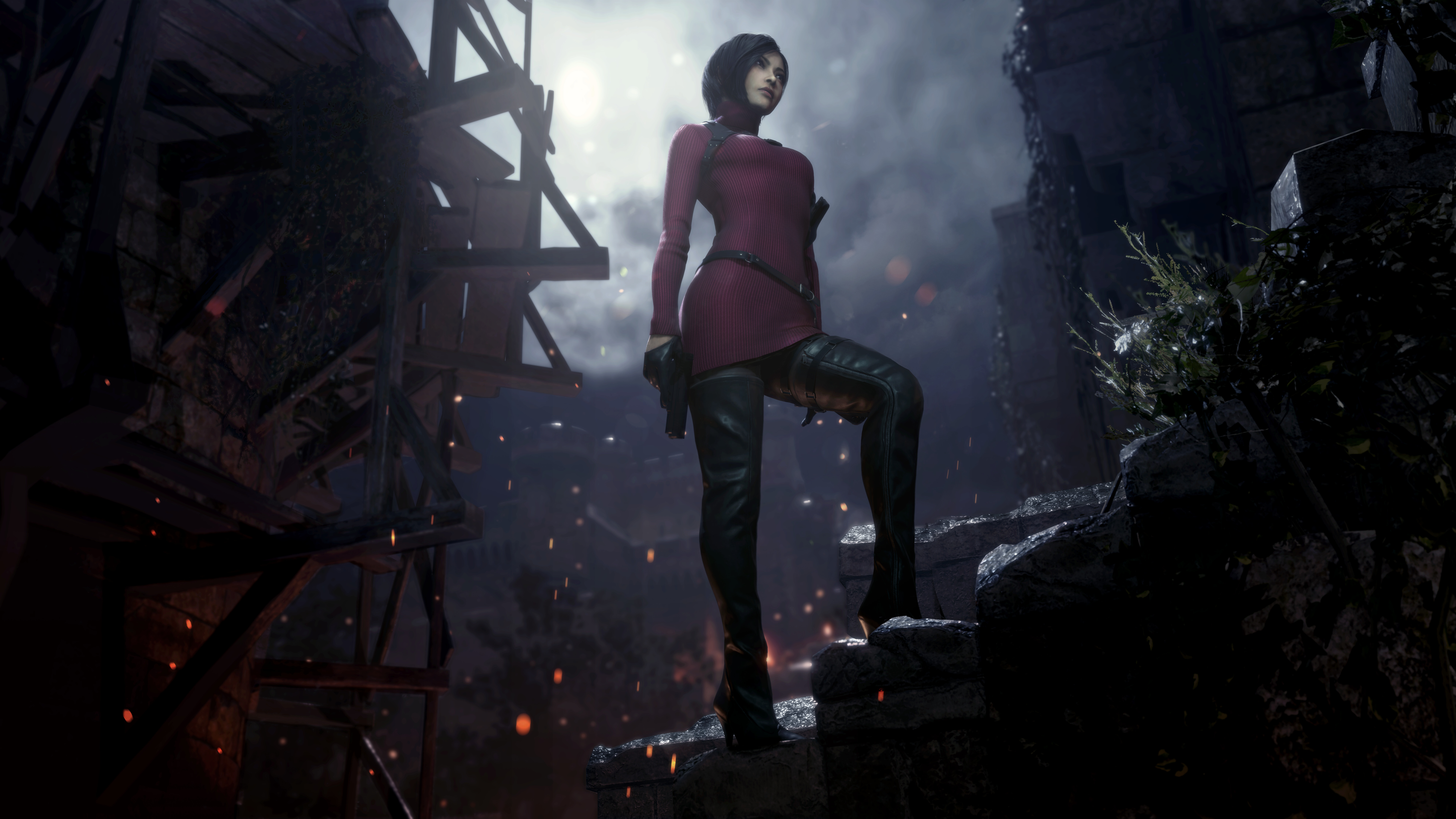 Uma representação detalhada de Ada Wong, personagem do videojogo Resident Evil 4 (2023).