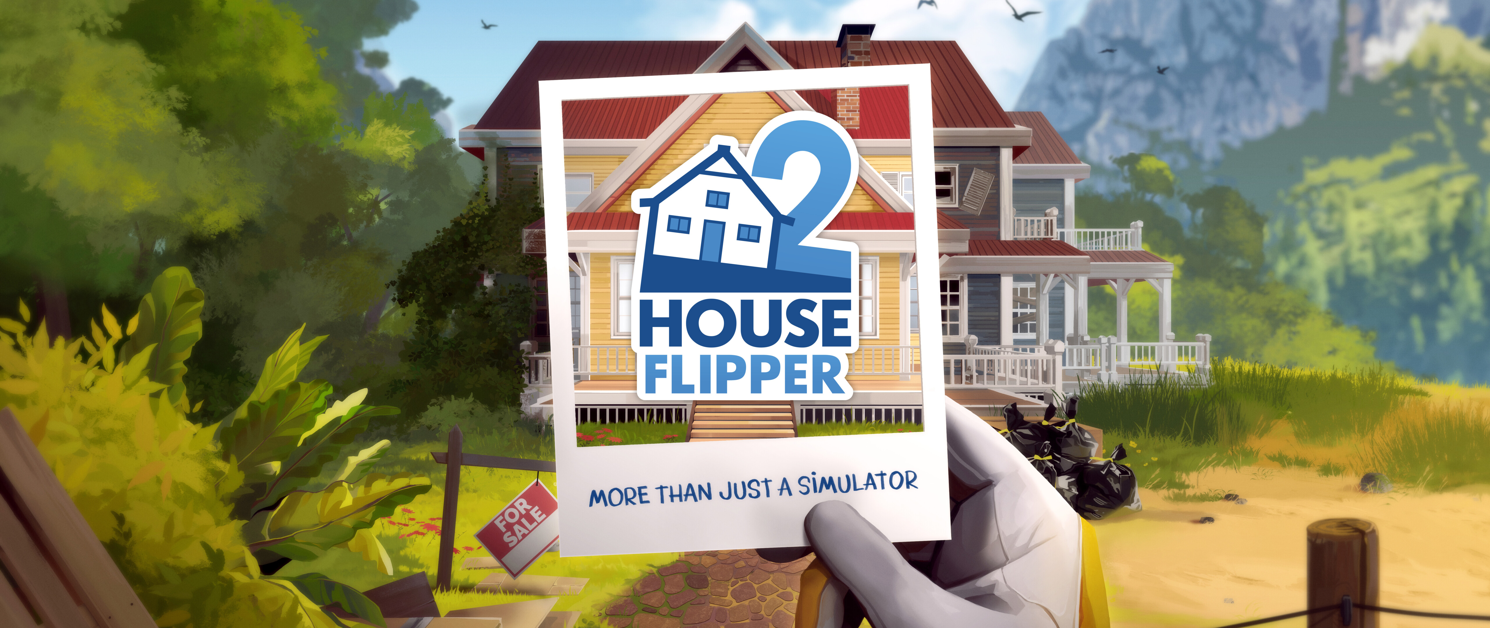 Um personagem envolvido em tarefas de renovação e limpeza de uma casa, num ambiente desordenado, com elementos do jogo House Flipper 2.