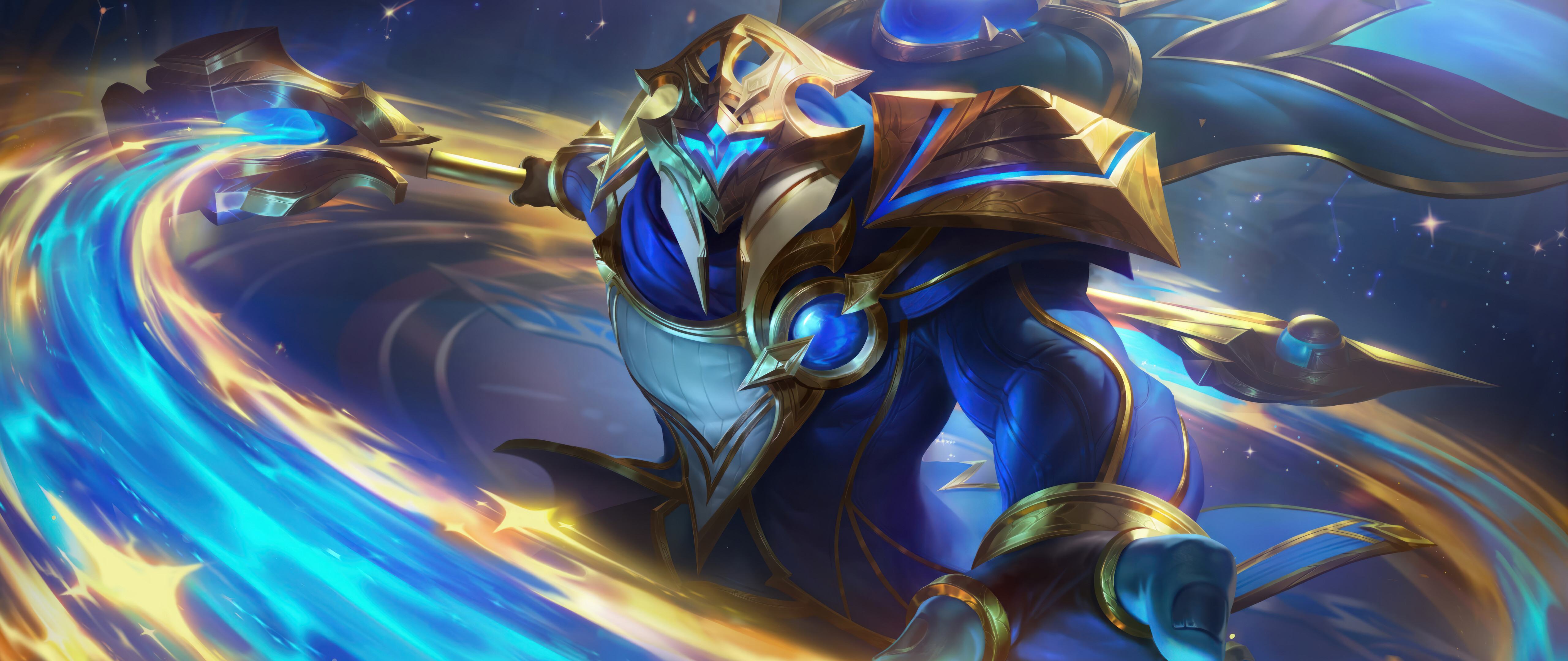 Jax, de League of Legends, em posição de combate.