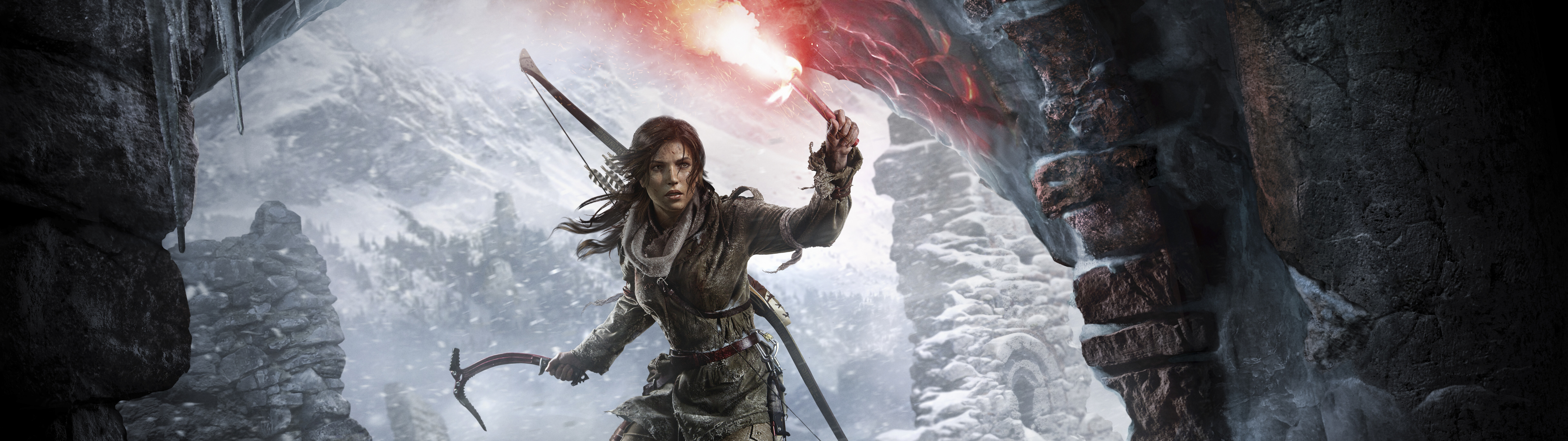 Lara Croft, a icónica personagem do videojogo Rise of the Tomb Raider, numa aventura emocionante.