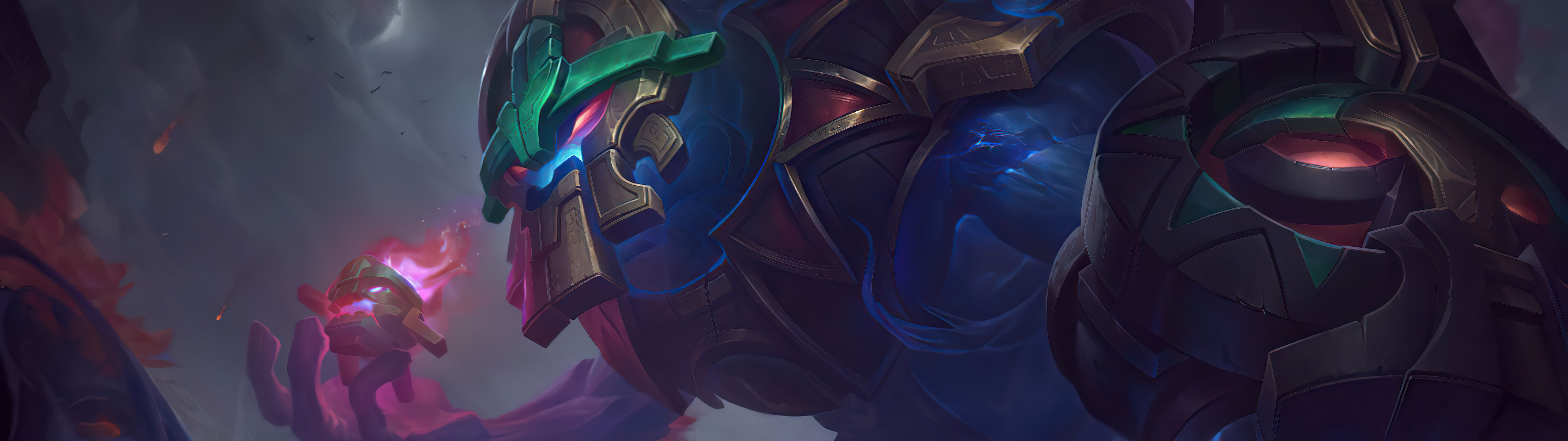 Maokai, o poderoso monstro arbóreo de League of Legends, ergue-se entre raízes antigas e a vegetação da floresta.