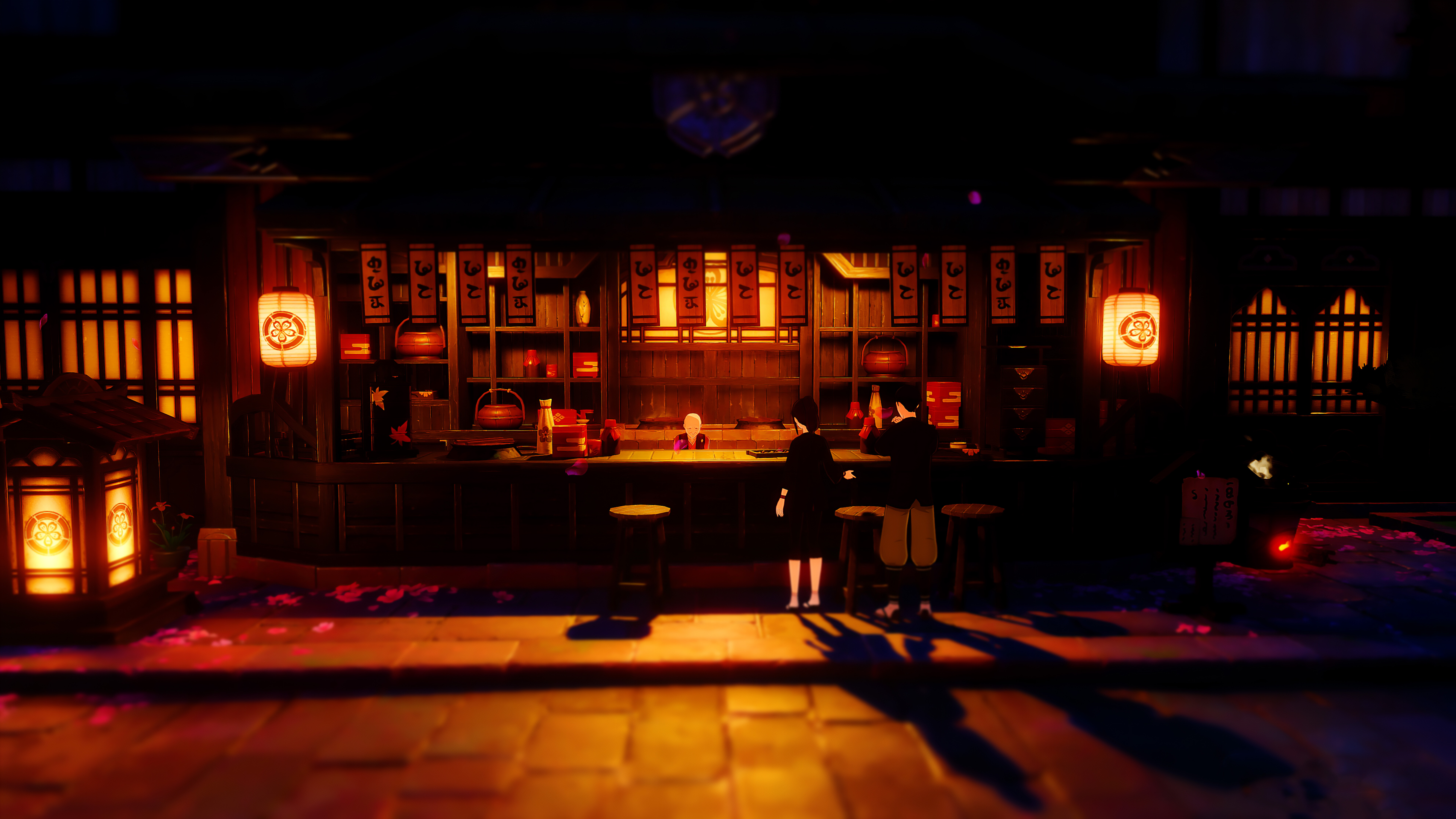 Uma ilustração digital detalhada de um personagem no estilo anime, cercado por efeitos mágicos elementais, inspirada em Genshin Impact.