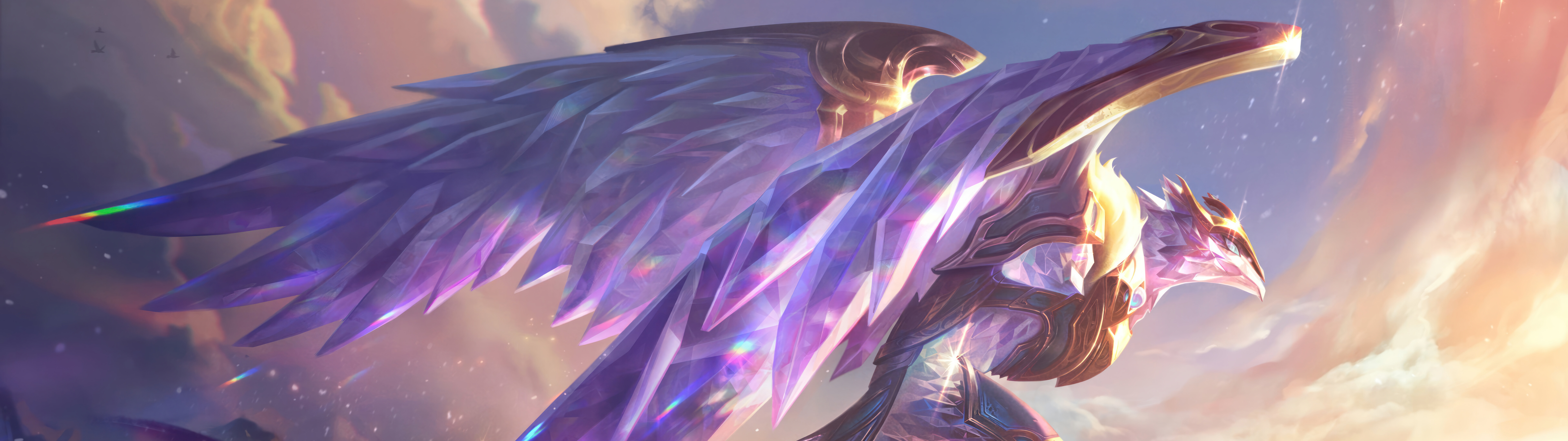 Anivia, de League of Legends, uma majestosa fênix de gelo com asas azul-gelo e olhos brilhantes.
